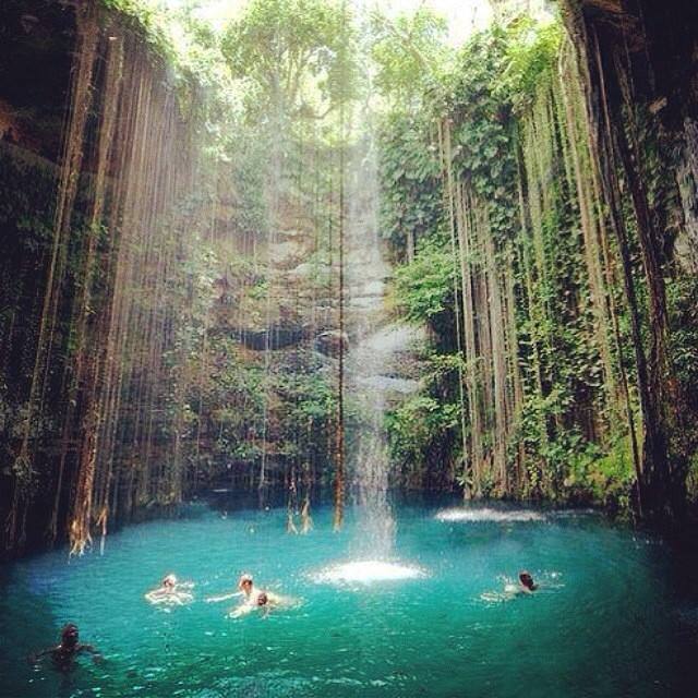 Cenote at Xcaret on the Riviera Maya.