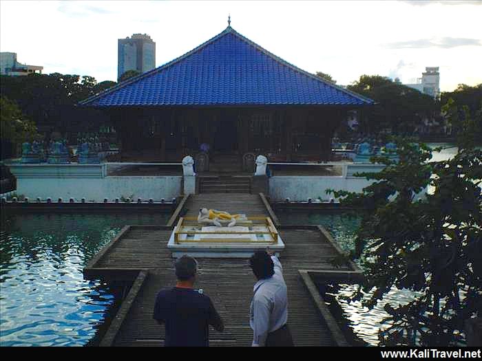 Juan and our guide at Seema Malaka Lake Temple.