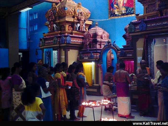 Sri Lankans at a shrine inside the Murugan Hindu Temple.