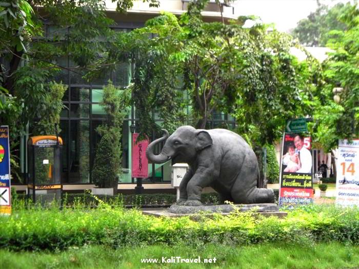 Elephant Statue on Silom Road in downtown Bangkok.