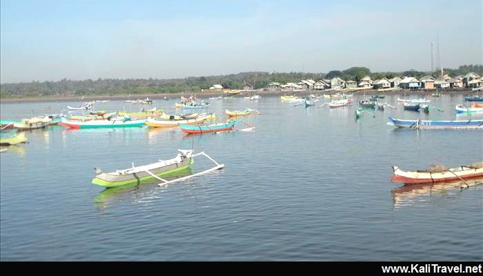 Colourful little boats in Tanjung Luar harbour.