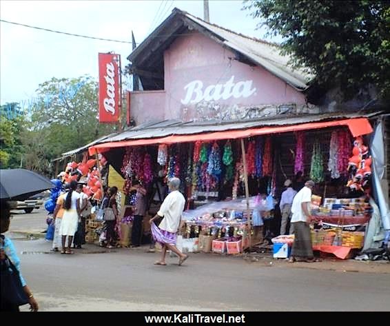 Xmas decorations in a shanty street store in Negombo.