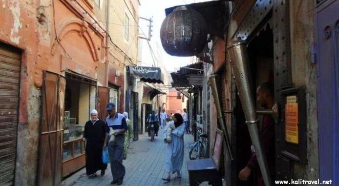 Humble neighbourhood shops in Marrakesh medina.