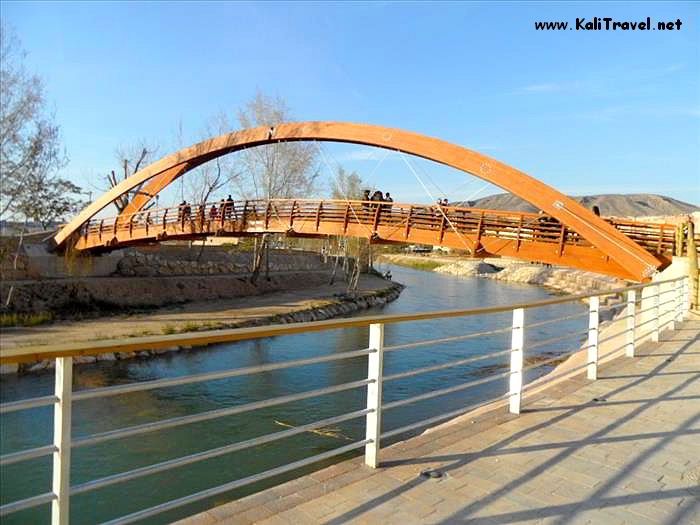 Cieza suspension bridge over River Segura.