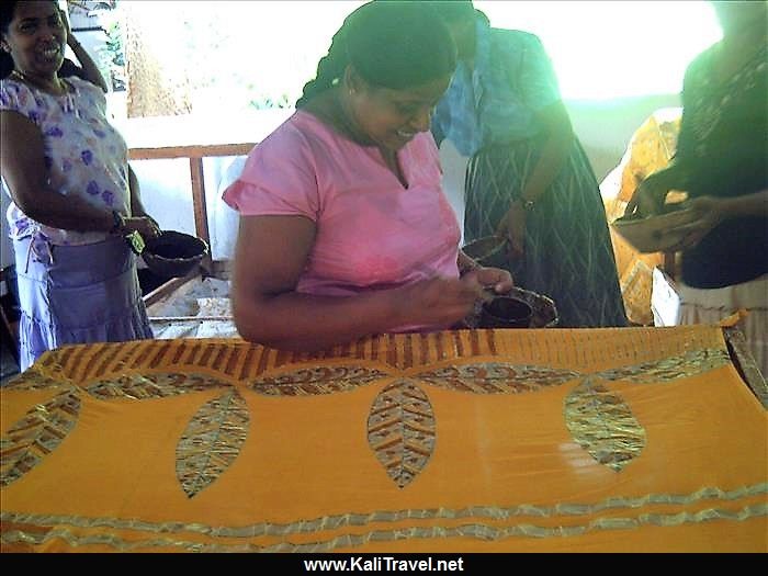 Sri Lanka women in the batik workshop in Matale.