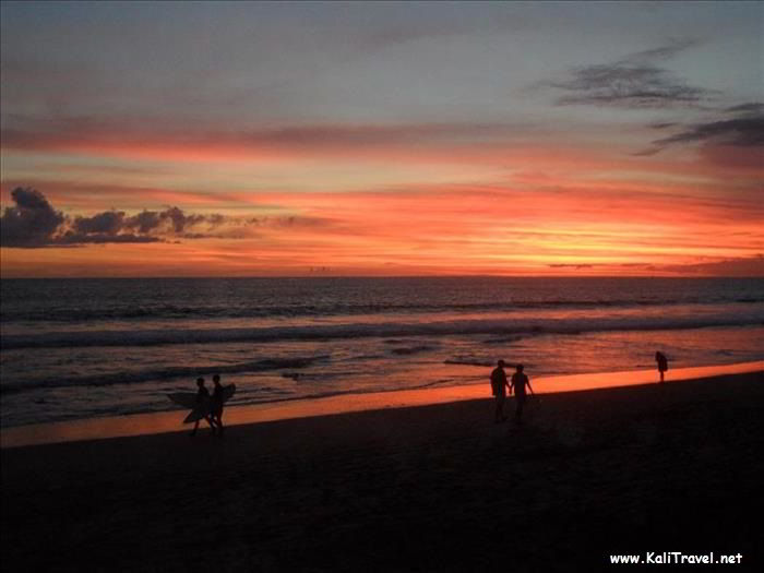 Sunset at Kuta beach, Bali