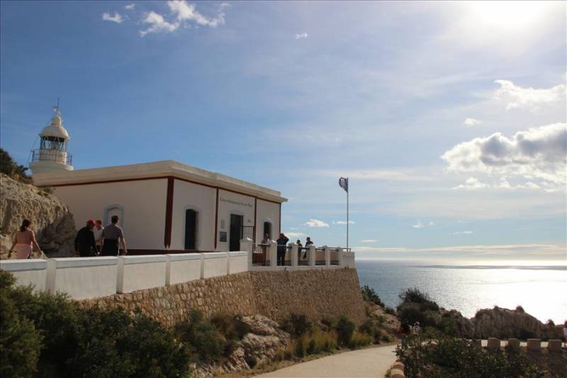 El Albir lighthouse with views to Mediterranean Sea in Spain.