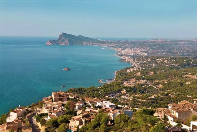 Altea Bay seen from Sierra Bernia in Costa Blanca, Spain.