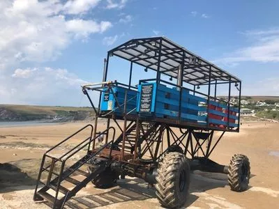Sea tractor buggy on the sands.
