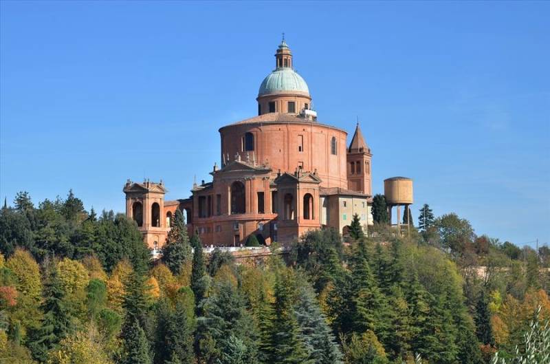 Sanctuary of Madonna San Luca on hillside in Bologna
