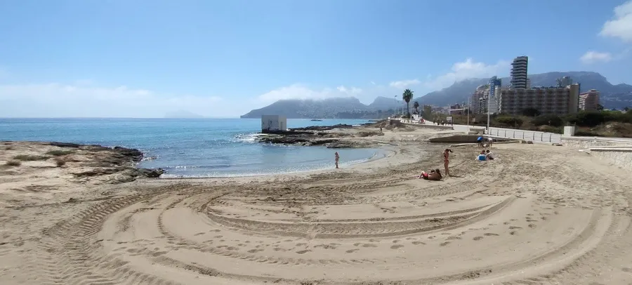 Calpe's sandy, shell-shaped little Morello beach.