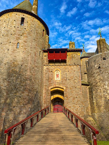 Entrance and turrets of Castell Coch near Cardiff in Wales.