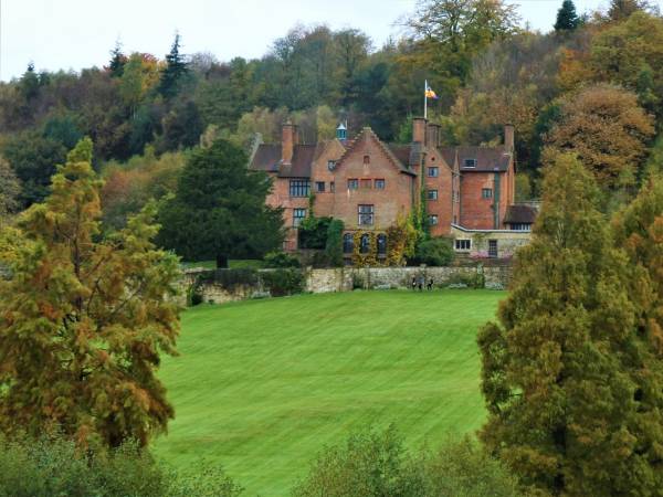 Trees & lawns in front of Chartwell House in Kent.