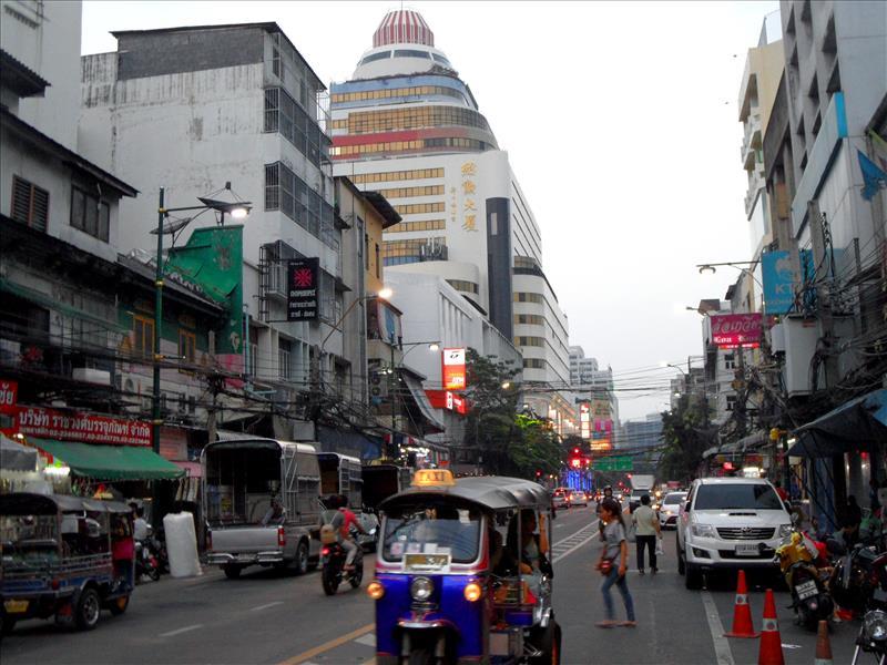 The main street through China Town in Bangkok, Thailand.