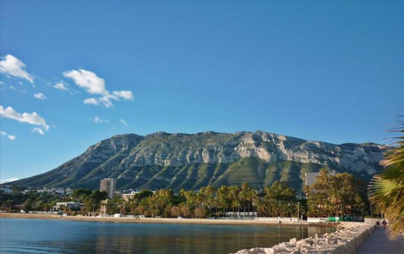 Mount Montgó by the Mediterranean Sea in Costa Blanca.