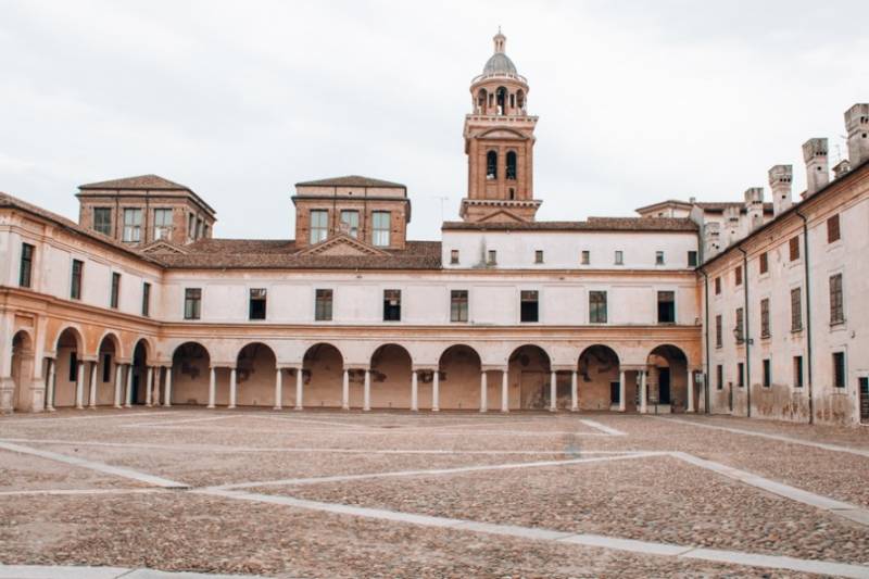 Courtyard at the Ducal Palace in Mantua, Italy.