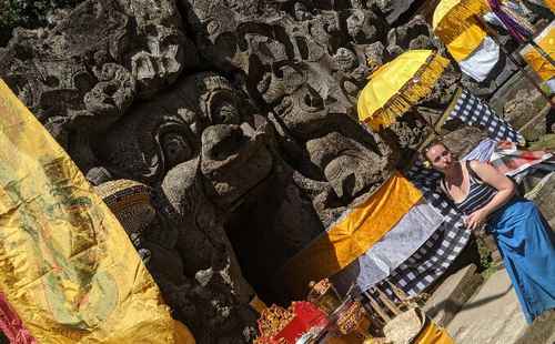 Sharne outside the Elephant Rock Temple near Ubud in Bali.