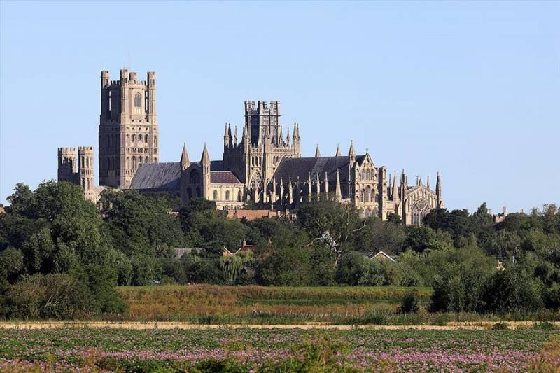 Medieval towers of Ely Cathedral in Cambrideshire, UK.