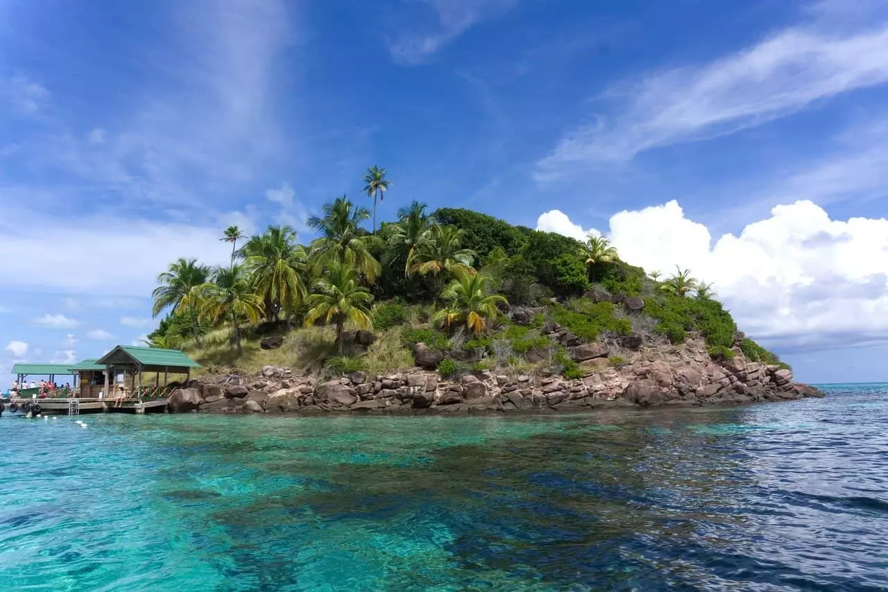 Tropical island in the sea off Colombia's Caribbean coast.