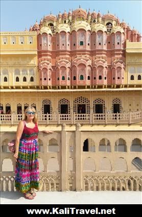 Visiting Hawa Mahal the pink 'Wind Palace' in Jaipur, India.
