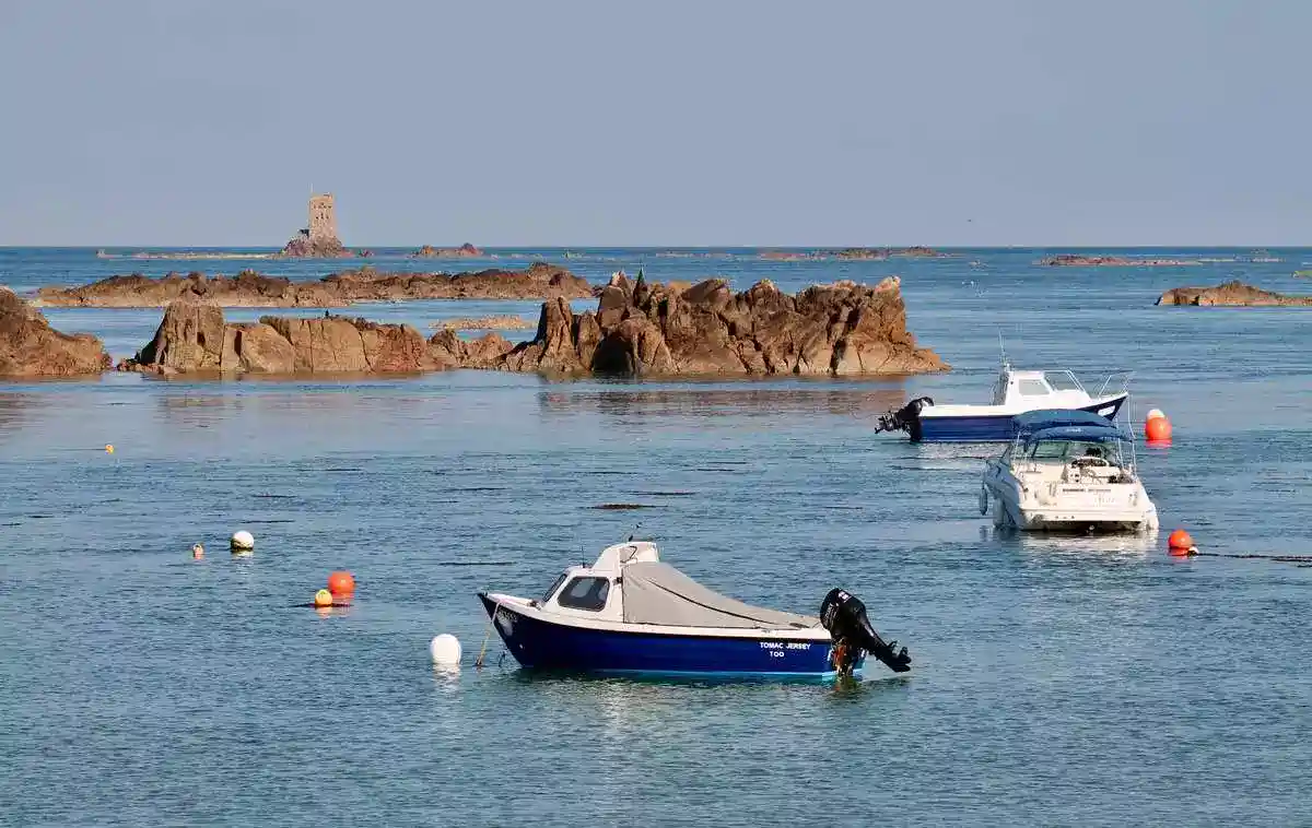 View to Seymour Tower off Jersey Channel Island.