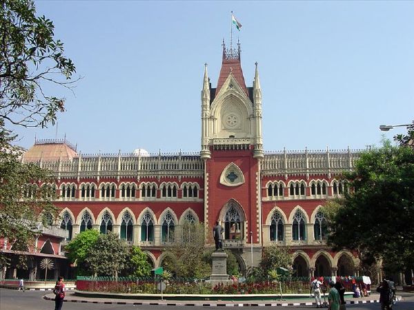 Neo-gothic façade of Kolkata High Court in the Esplanade neighbourhood, India.