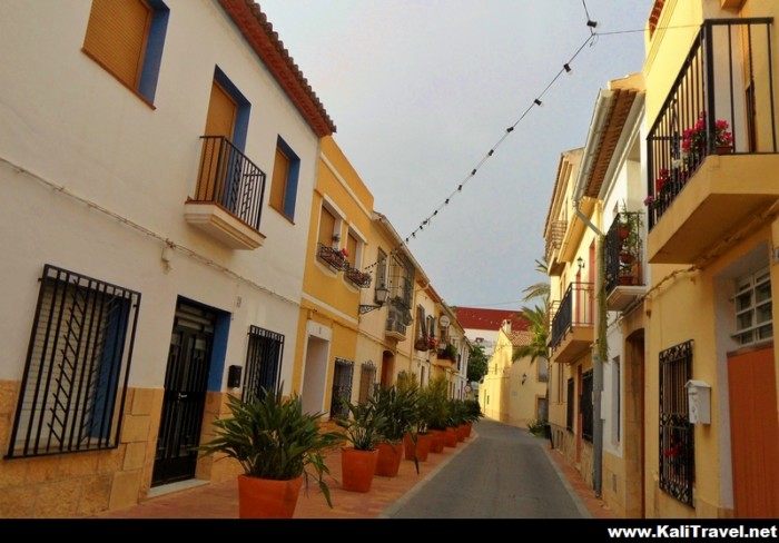 Typical street in La Nucia old town, Spain.