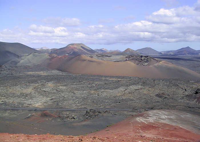 Timanfaya volcano 'Fire Mountains' in Lanzarote, Canary Isles.