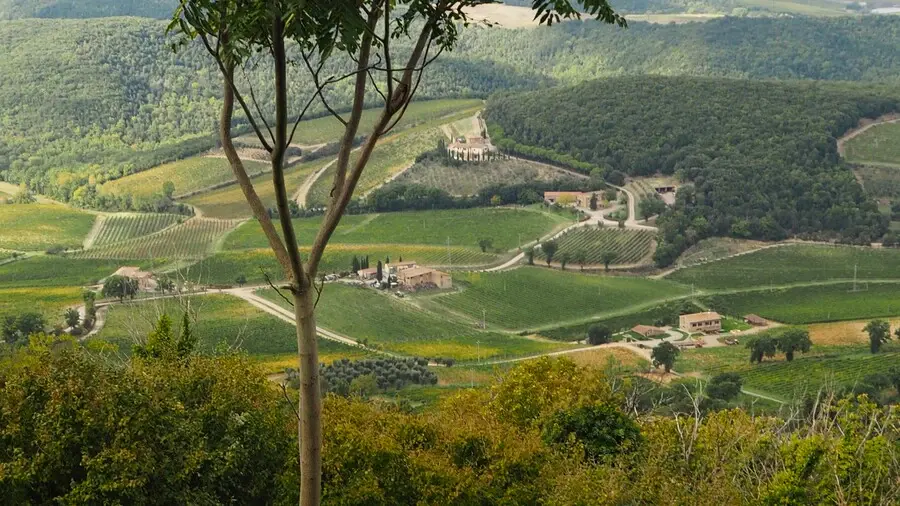 Panoramic view over the Tuscany countryside from the walls of Lucca.