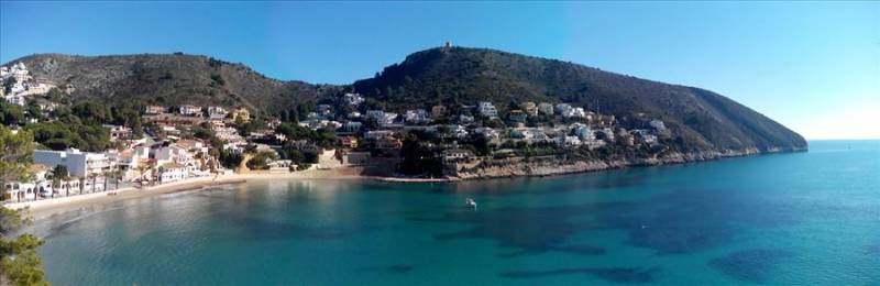 Portet bay and beach in Moraira, Costa Blanca.