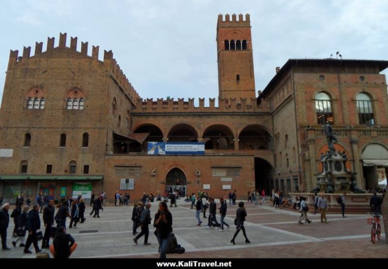 Palazzo De Enzo on Piazza Maggiore  in Bologna, Italy.