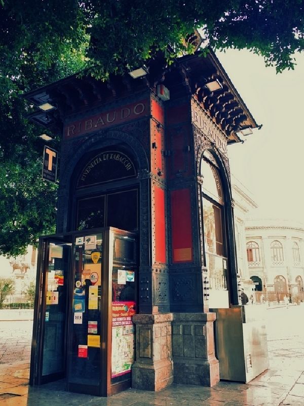 An Art Nouveau kiosk in Palermo, Sicily.