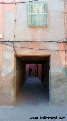 Small passageway in Marrakesh Medina, Morocco