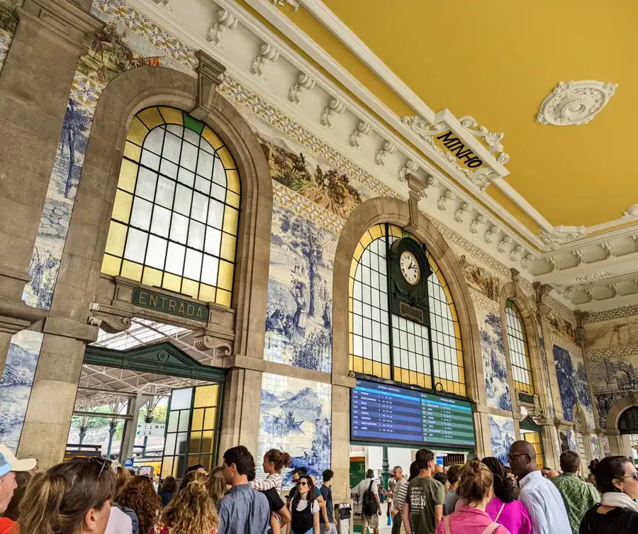 Arriving in San Bento train station for a 2 day Porto itinerary.