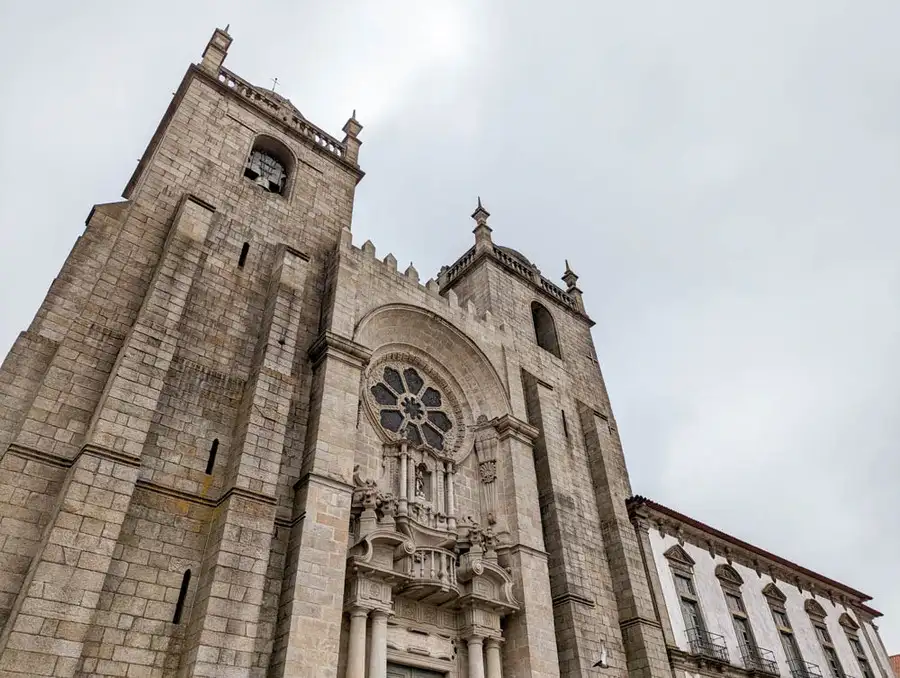 The gothic façade of Porto Cathedral.