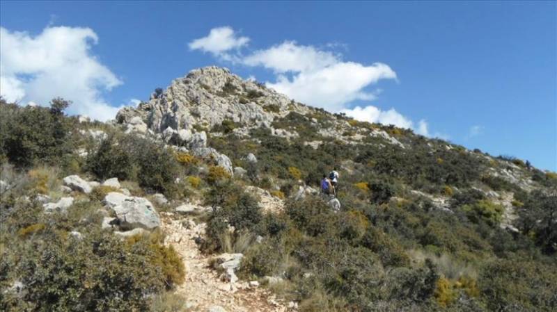 Trail up to Puig Campana summit in Costa Blanca.