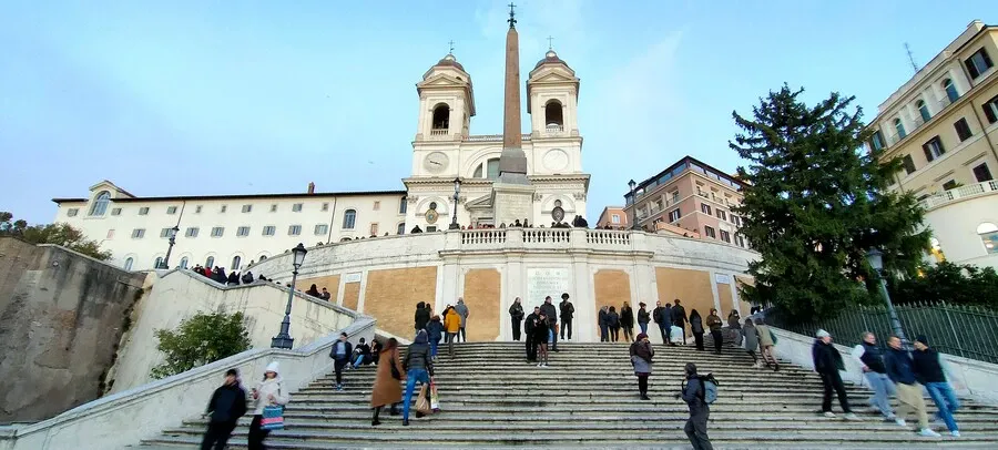The Spanish Steps with Trinità dei Monti church at the top.