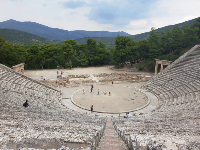 Ruins of the ancient theatre of Epidaurus in Turkey.