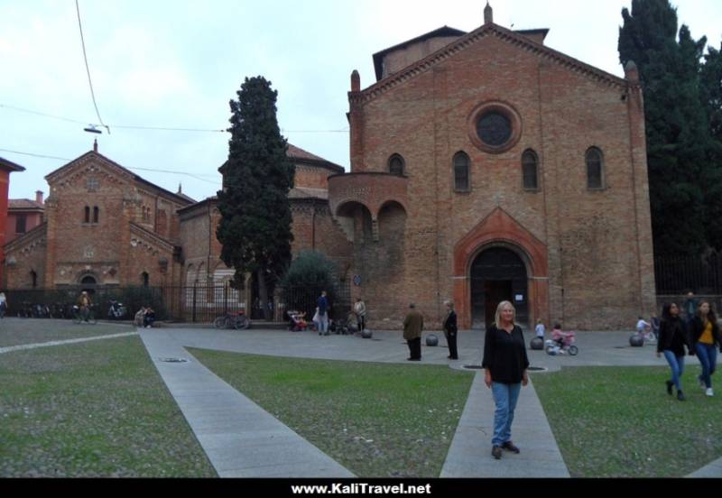 Ouside San Stefano Basilica in Bologna, Italy.