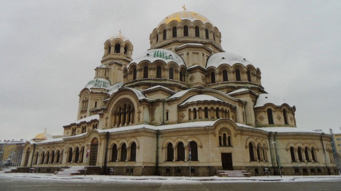 Saint Alexander Nevski Cathedral in the snow, Sofia