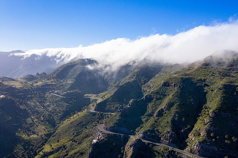 Green mountainous landscape of Garajonay National Park in La Gomera Island, Canary Isles.
