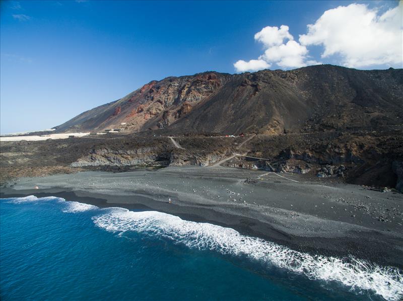 Echentive 'new' beach under Fuencaliente Volcano, La Palma Island.