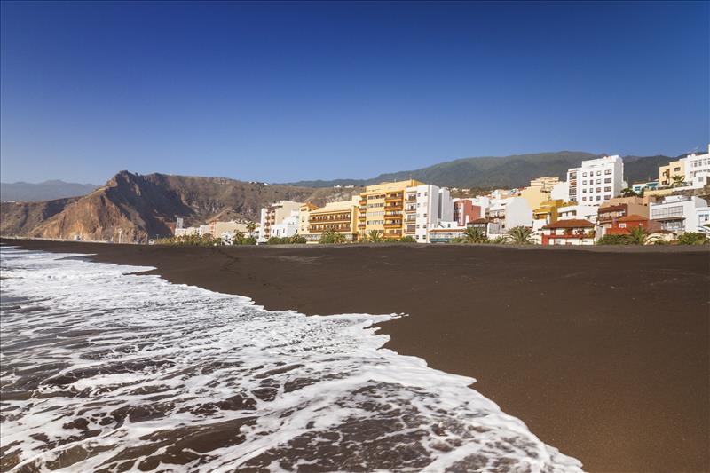 Black sands of Santa Cruz de la Palma beach, Canary Isles.