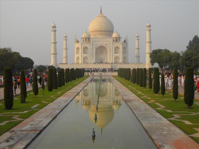 View of the Taj Mahal on a visit to Agra in India.