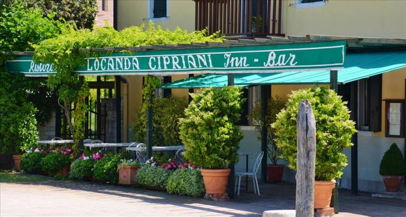 Plants on front terrace of Inn Locanda Cipriani on Torcello Island.