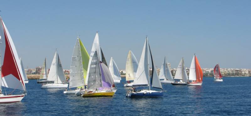 Yacht race in the Mediterranean Sea off Torrevieja in Spain.