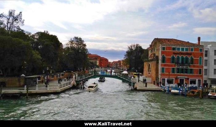 View along canal Novo i Dorsoduro district in Venice, Italy