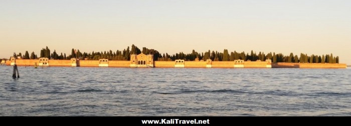 View of Isola Di San Michele Venice's 'cemetery island' on the lagoon