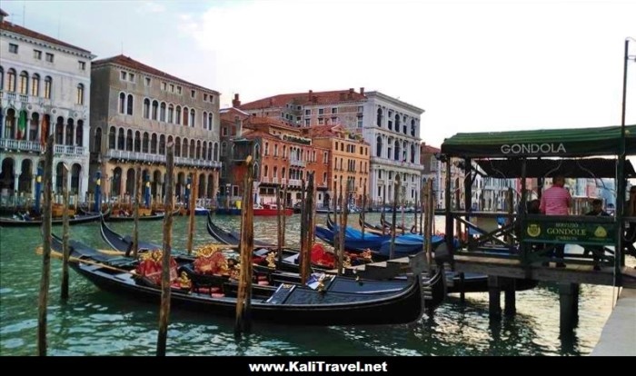 Gondolas on the Grand Canal in Venice, one of the best places to visit in Italy