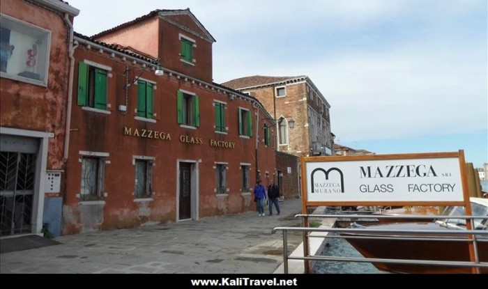 Mazzega glass factory beside the Grand Canal on Murano Island, Venice Lagoon-italy